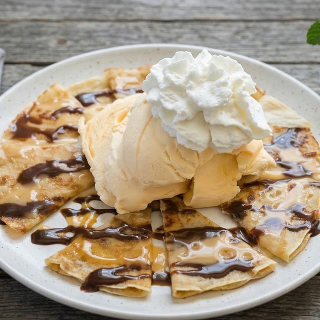 Sweet Roti with Ice Cream.